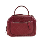Chanel Burgundy Python Quilted Leather Vanity Two-Way Bag 2017