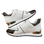 Louis Vuitton White/Brown Run Away Sneakers
