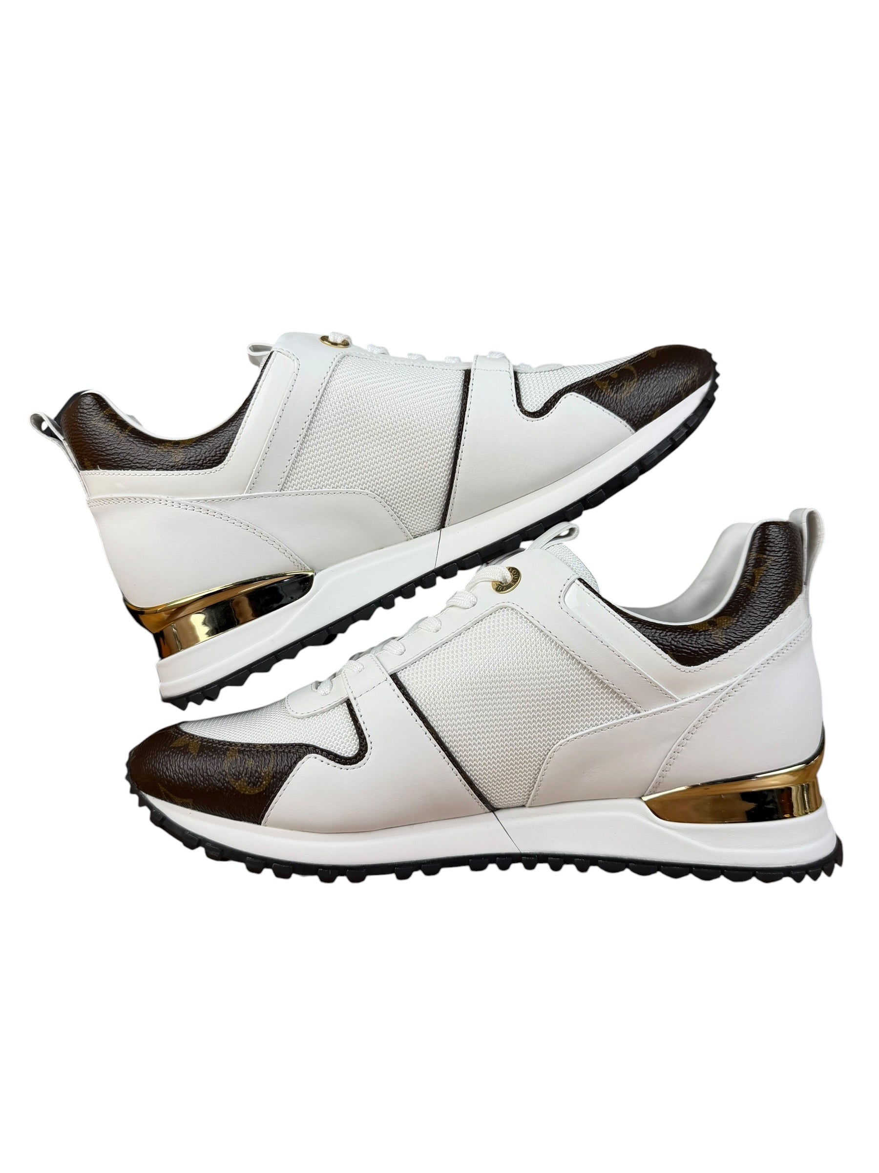 Louis Vuitton White/Brown Run Away Sneakers