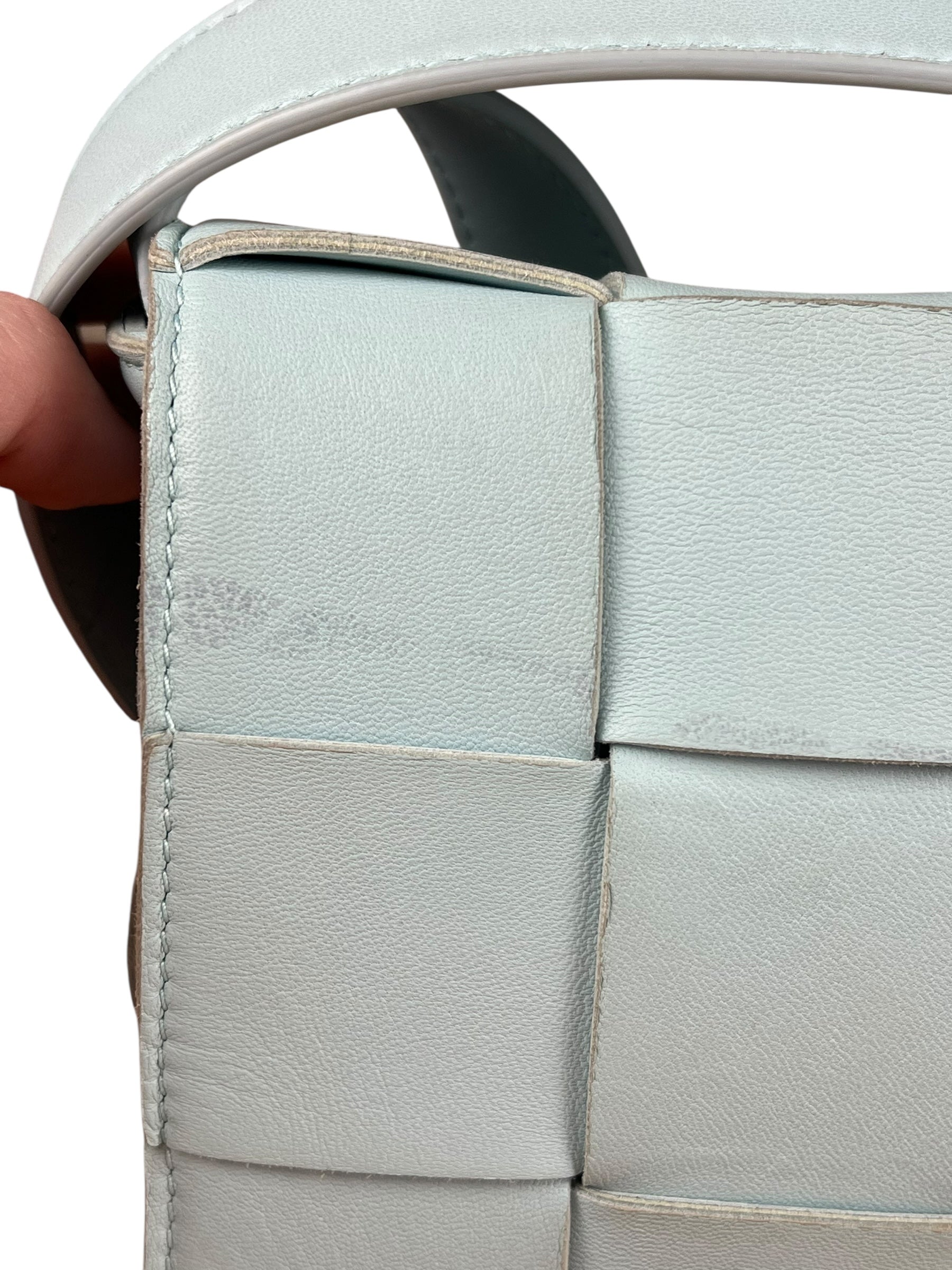 Bottega Veneta Intercciato Cassette Glacier Crossbody