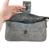 Fendi Light Denim Toned Canvas Baguette Shoulder Bag