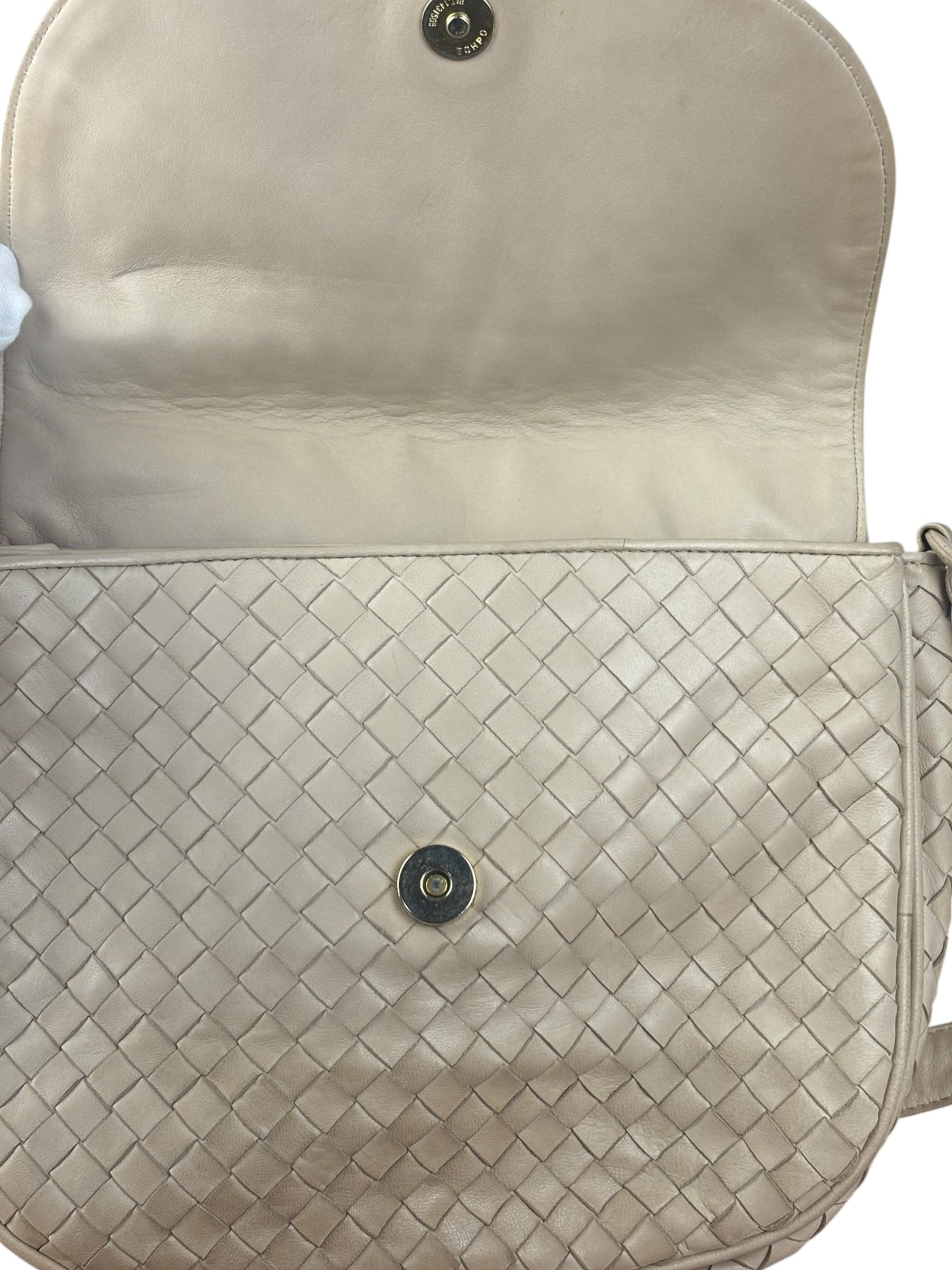 Bottega Veneta Vintage Beige Intrecciato Crossbody