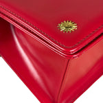 Versace Vintage Red Leather Top Handle Bag