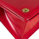 Versace Vintage Red Leather Top Handle Bag