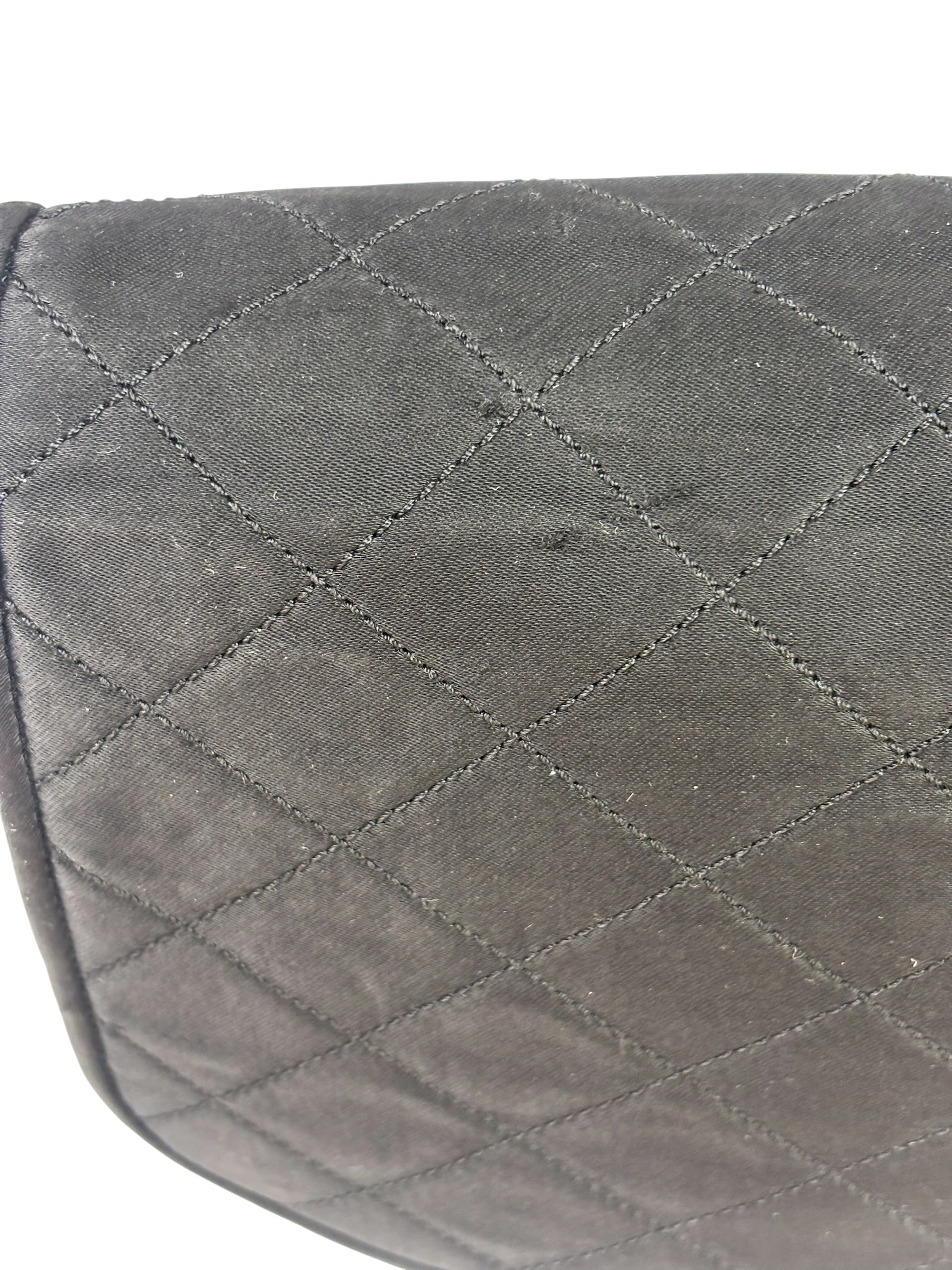 Chanel Black Quilted Satin Shoulder Bag