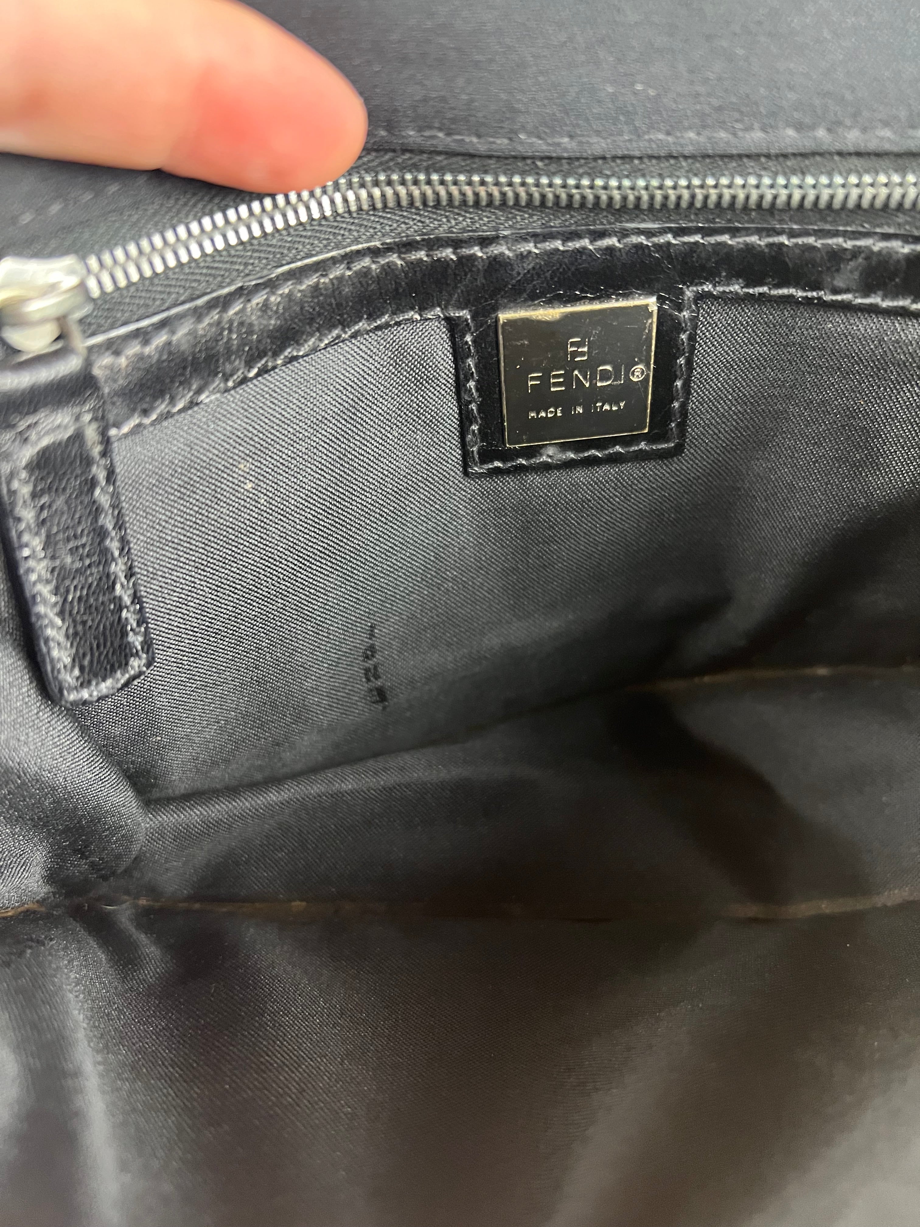 Fendi Nylon FF Baguette Shoulder Bag