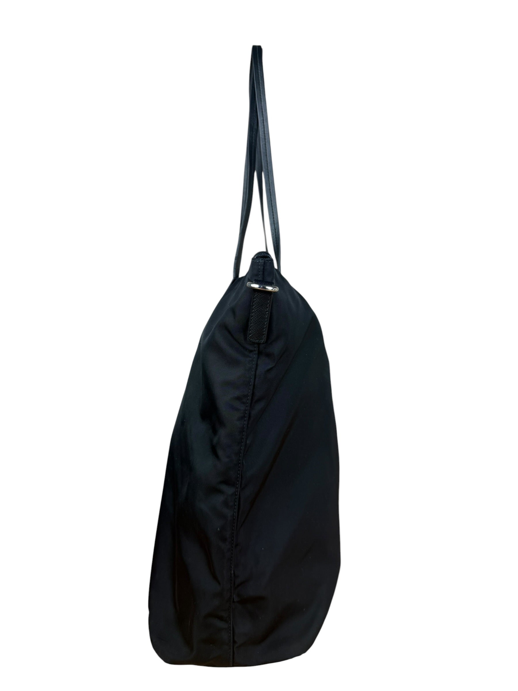 Prada Black Tessuto Nylon Zip Tote Large