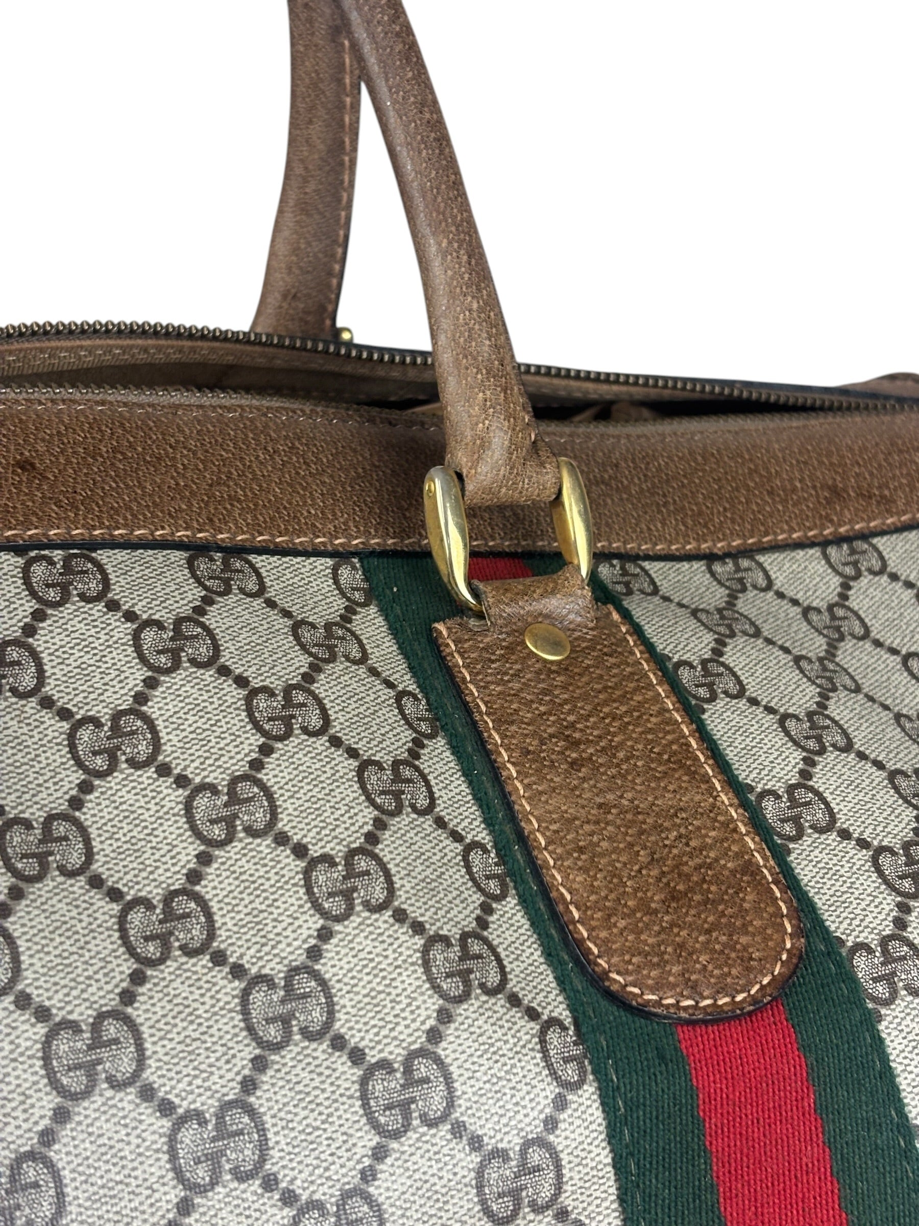 Gucci GG Vintage Coated Canvas Boston Bag