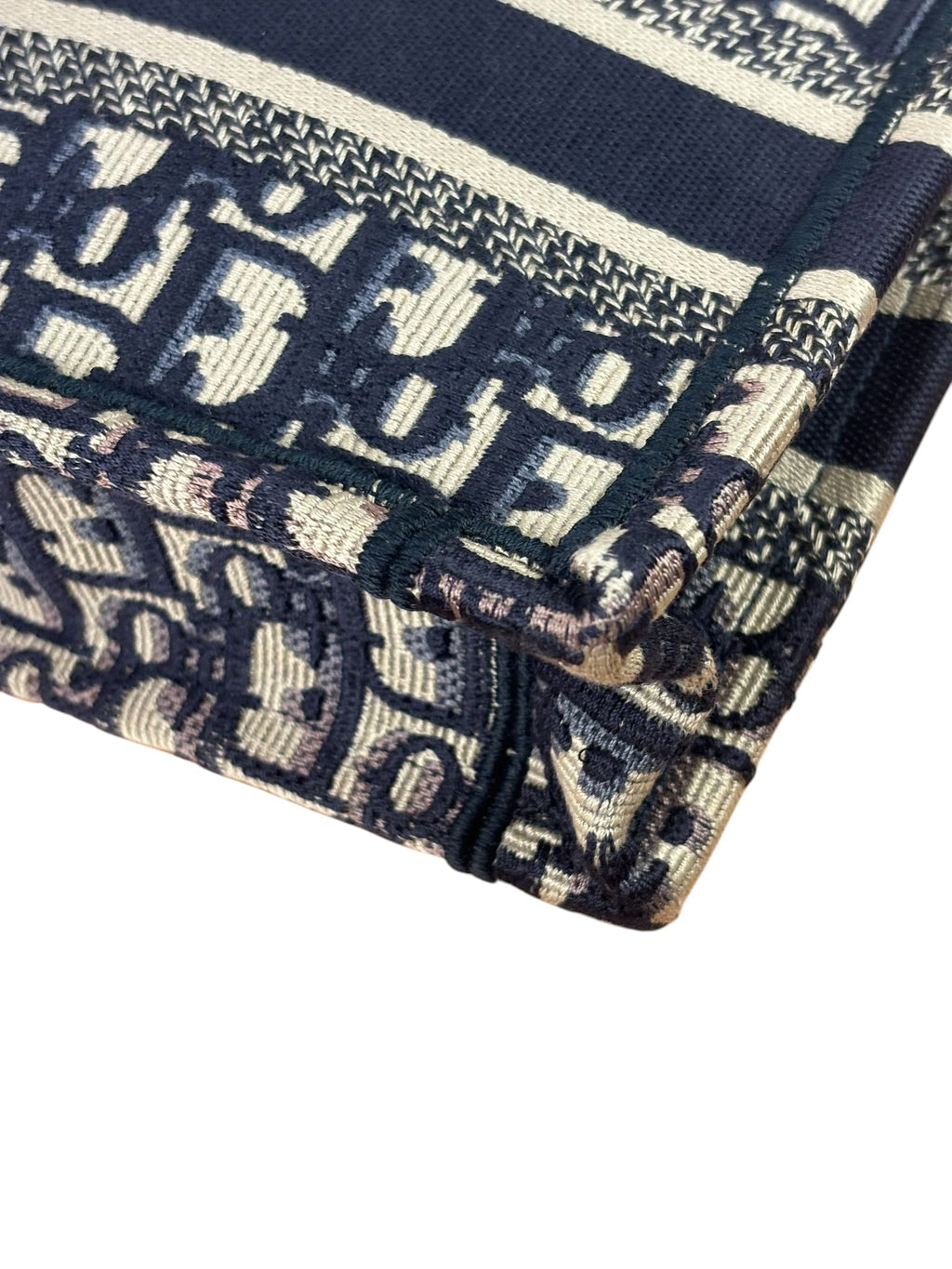 Christian Dior Navy Small Oblique Embroidery Tote