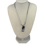 Christian Dior Silver Trotter Number 2 Oblique Pendant Necklace