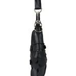 Yves Saint Laurent Black Leather St. Tropez Ruffled Hobo Bag