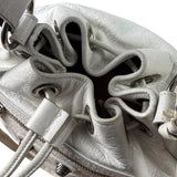 Balenciaga White Leather Le Cagole Bucket Shoulder Bag