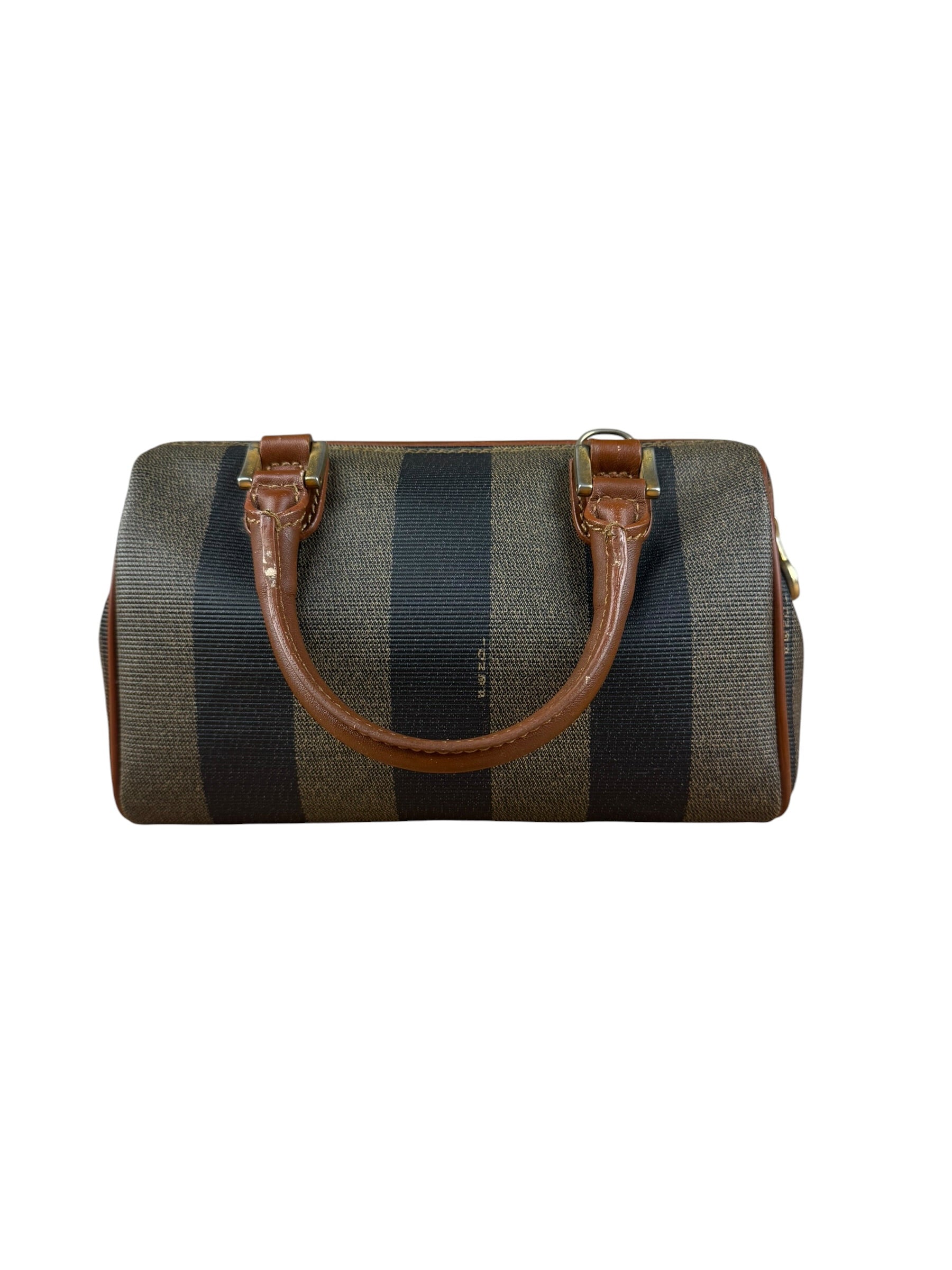 Fendi Vintage Pequin Stripped Nano Boston Bag