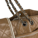 Chanel Camel Quilted Lambskin East-West Large Chain Tote 2008