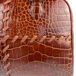 Yves Saint Laurent Vintage Croc-Embossed Leather Handbag