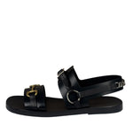 Gucci Black Cordovan Horsebit Sandals