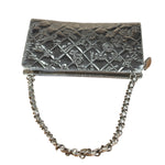 Chanel Metallic Silver Patent Leather Lucky Symbols Embossed Pochette 2007