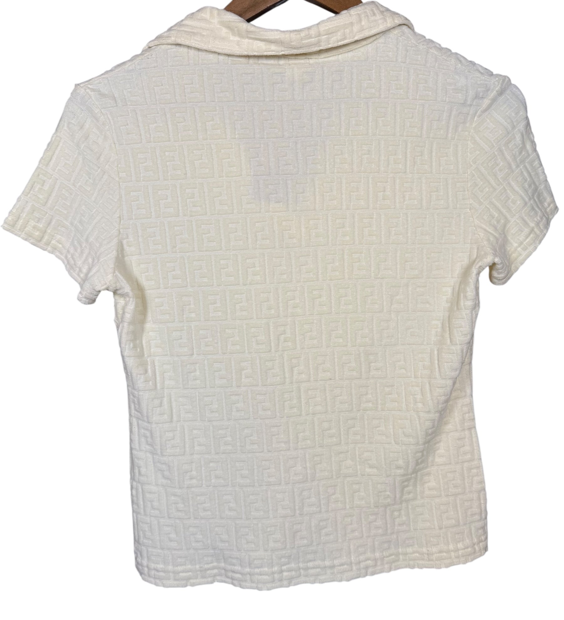 Fendi Embossed FF Short Sleeve Polo Shirt