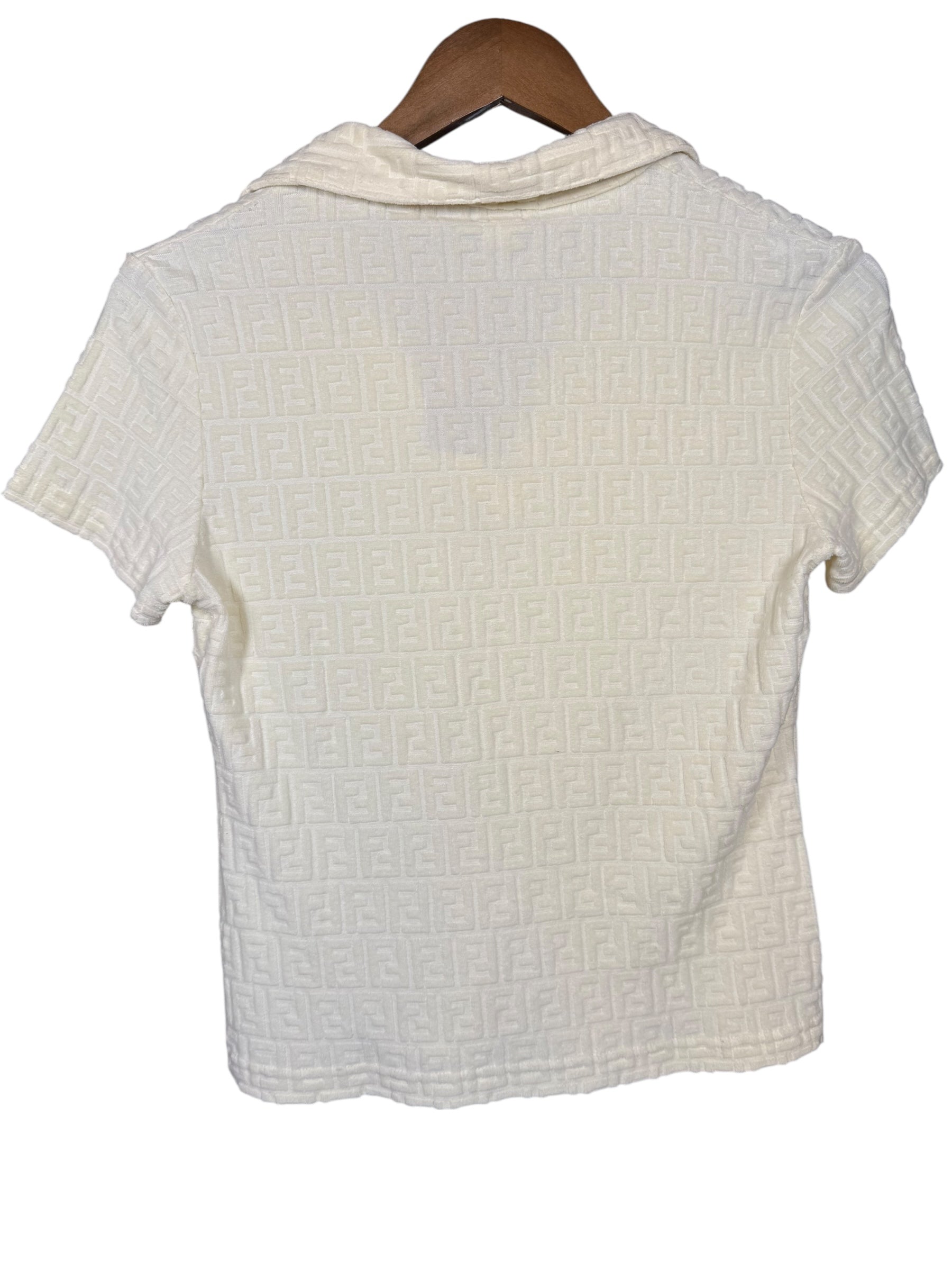 Fendi Embossed FF Short Sleeve Polo Shirt