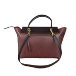 Celine Maroon Python Embossed Trapeze Bag