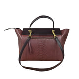 Celine Maroon Python Embossed Trapeze Bag