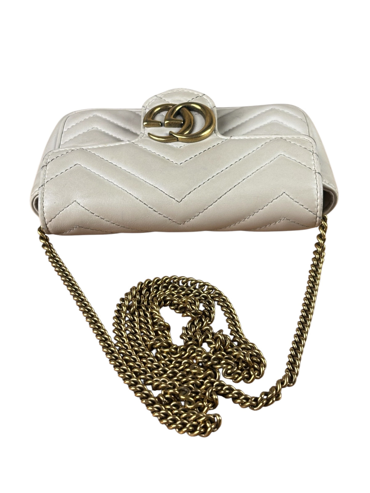 Gucci Marmont Mini Ivory Calfskin Leather Bag