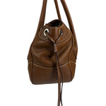 Prada Lizard Pushlock Flap Brown Vitello Daino Shoulder Bag
