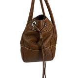 Prada Lizard Pushlock Flap Brown Vitello Daino Shoulder Bag