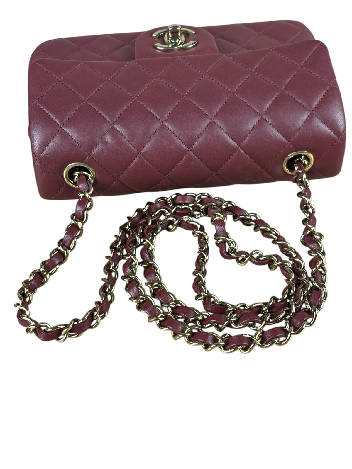 Chanel Burgundy Quilted Lambskin Small Flap Bag 2021