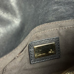 Fendi Black Leather Mini Chain Baguette