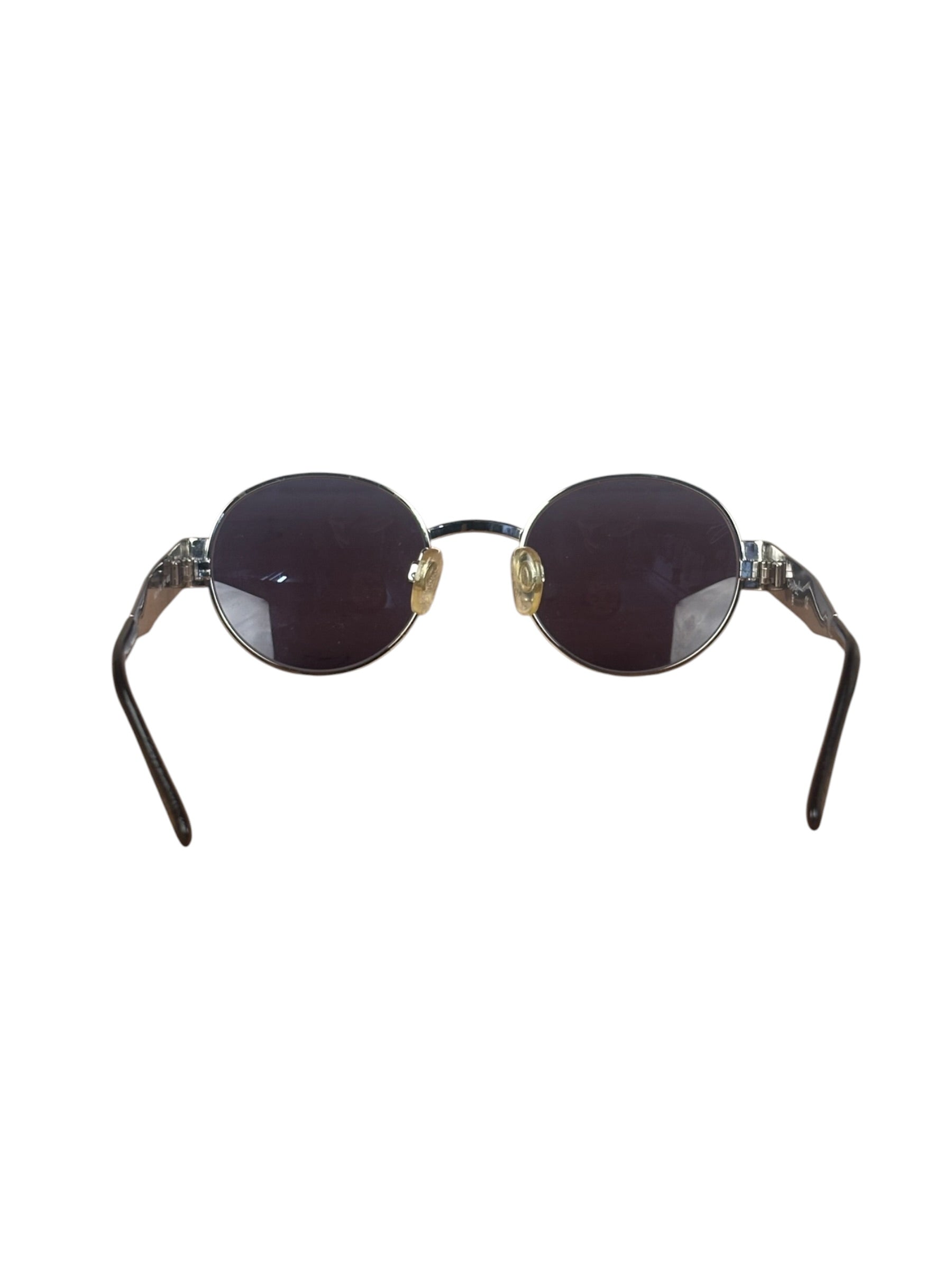 Chanel Vintage Silver Round Frame Sunglasses