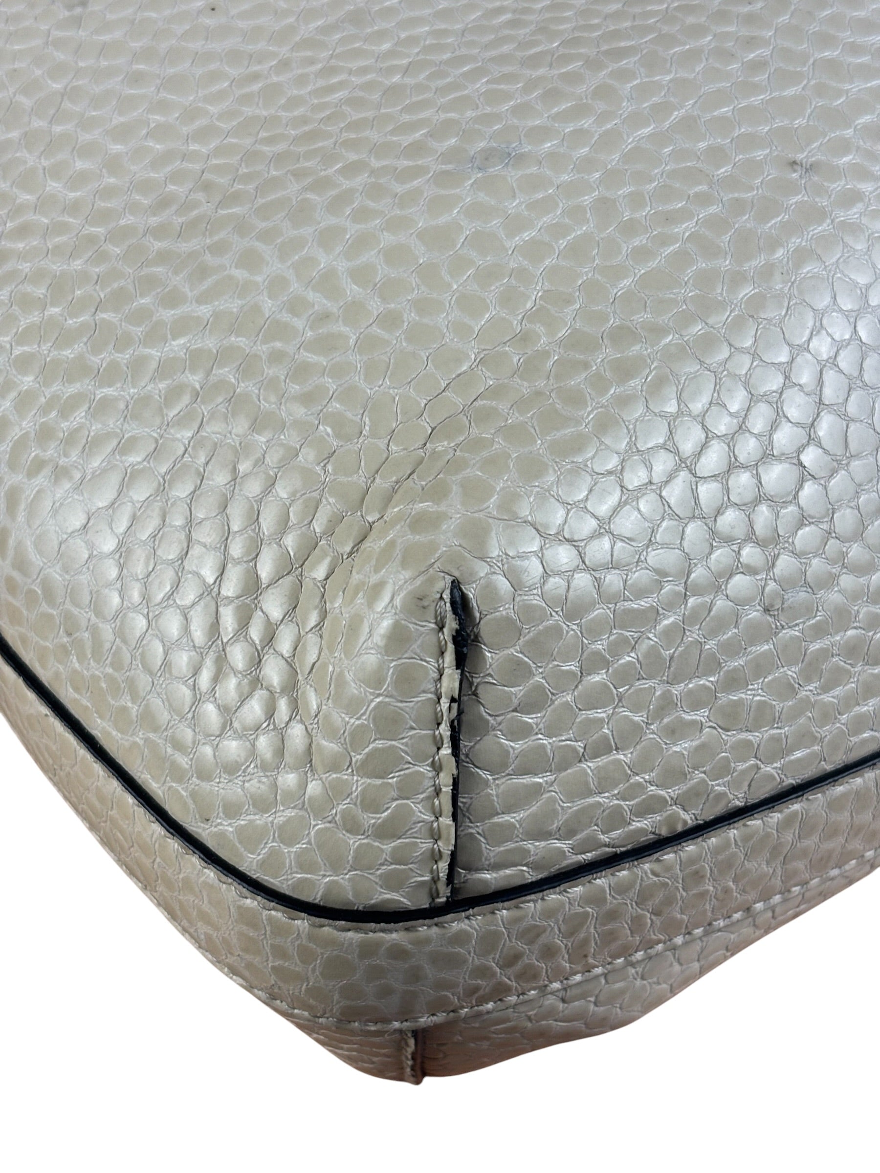 Brunello Cucinelli Ivory Grained Leather Tote Bag