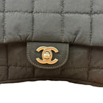 Chanel Black Nylon Chocolate Bar Chain Flap Bag 2002