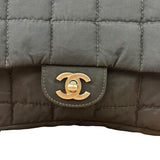 Chanel Black Nylon Chocolate Bar Chain Flap Bag 2002