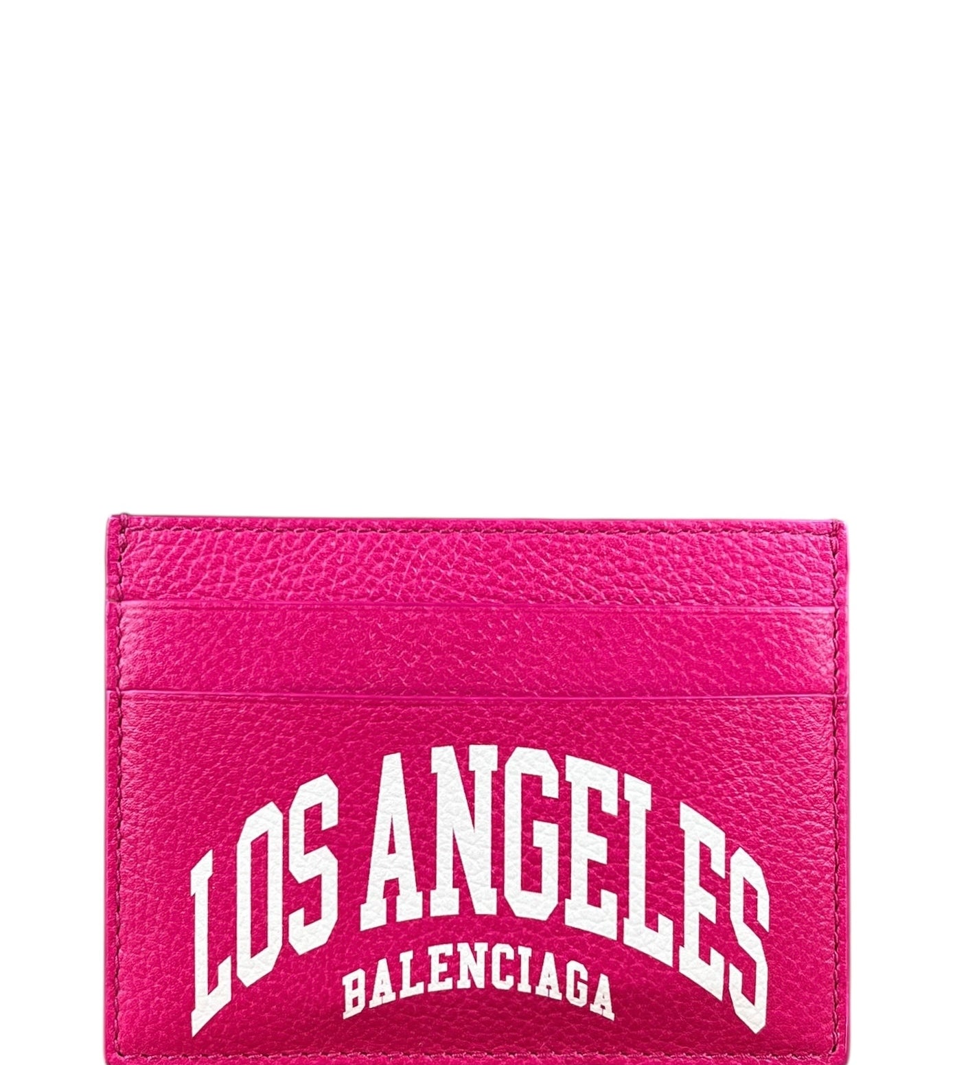 Balenciaga Leather Los Angeles Card Holder Fuchsia