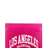 Balenciaga Leather Los Angeles Card Holder Fuchsia