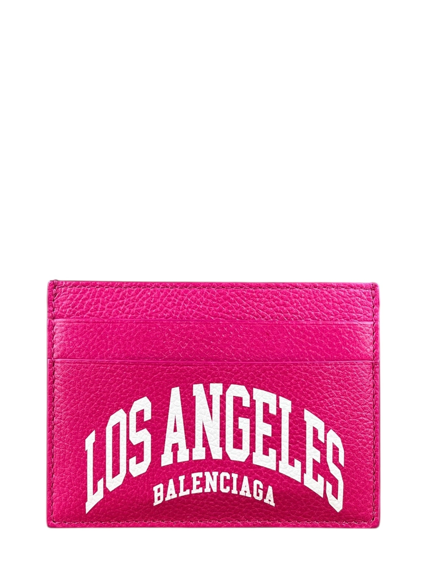 Balenciaga Leather Los Angeles Card Holder Fuchsia