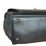 Chanel Black Leather Front Pocket Chain Tote 1998