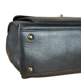 Chanel Black Leather Front Pocket Chain Tote 1998