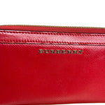 Burberry Vintage Red Leather Zip Long Wallet
