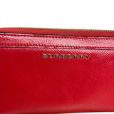 Burberry Vintage Red Leather Zip Long Wallet
