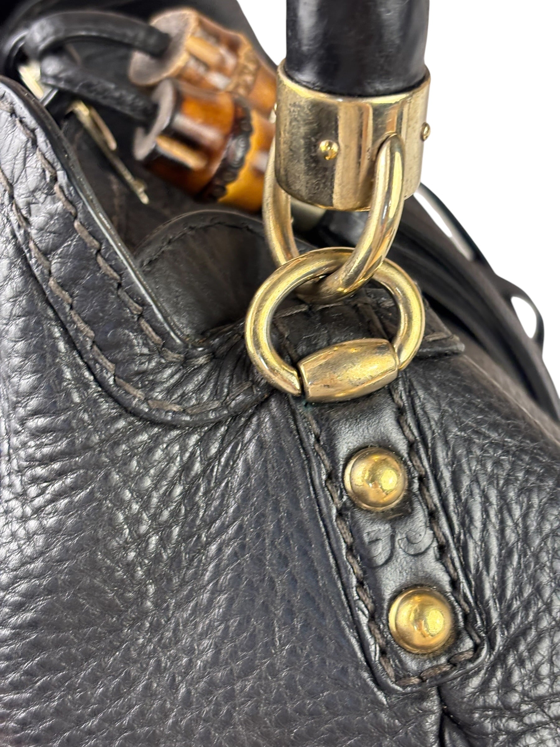 Gucci Black Leather Indy Hobo Bag