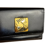 YSL Vintage Black Leather Trifold 5 Ring Key Case/Wallet