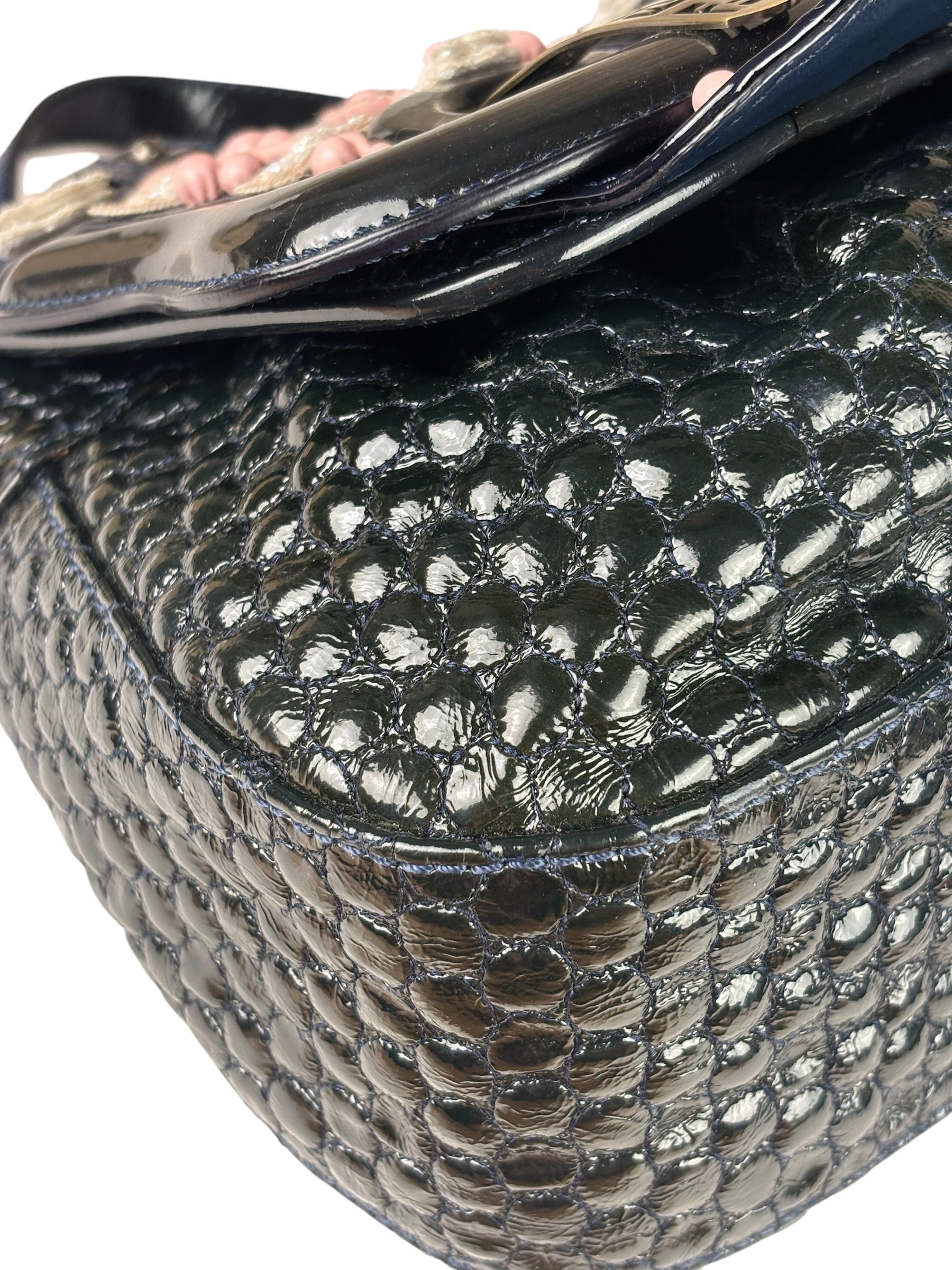 Fendi Patent Leather Romanesque B Buckle Bag