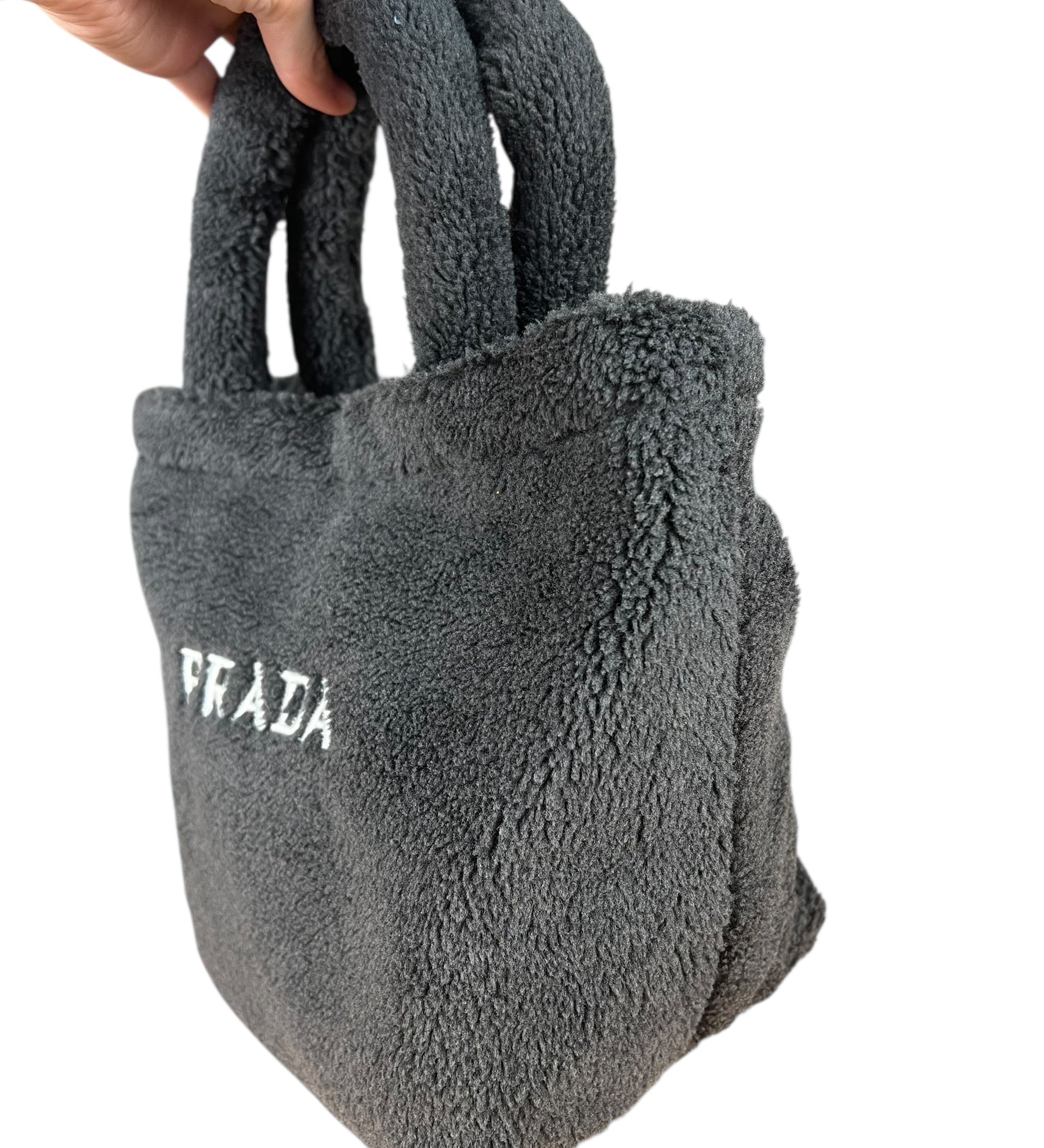 Prada Beauty Line Dark Grey Teddy Tote