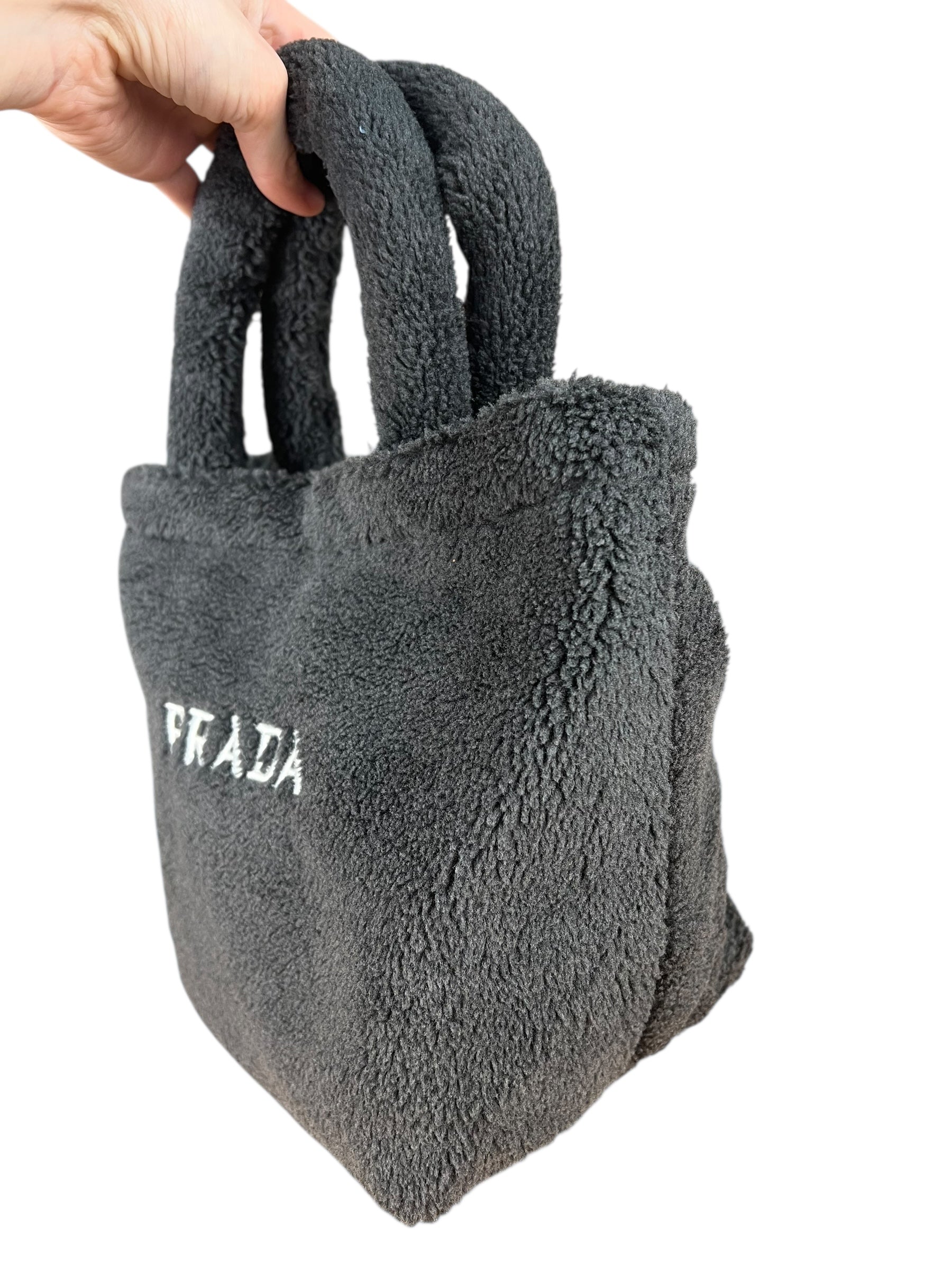 Prada Beauty Line Dark Grey Teddy Tote