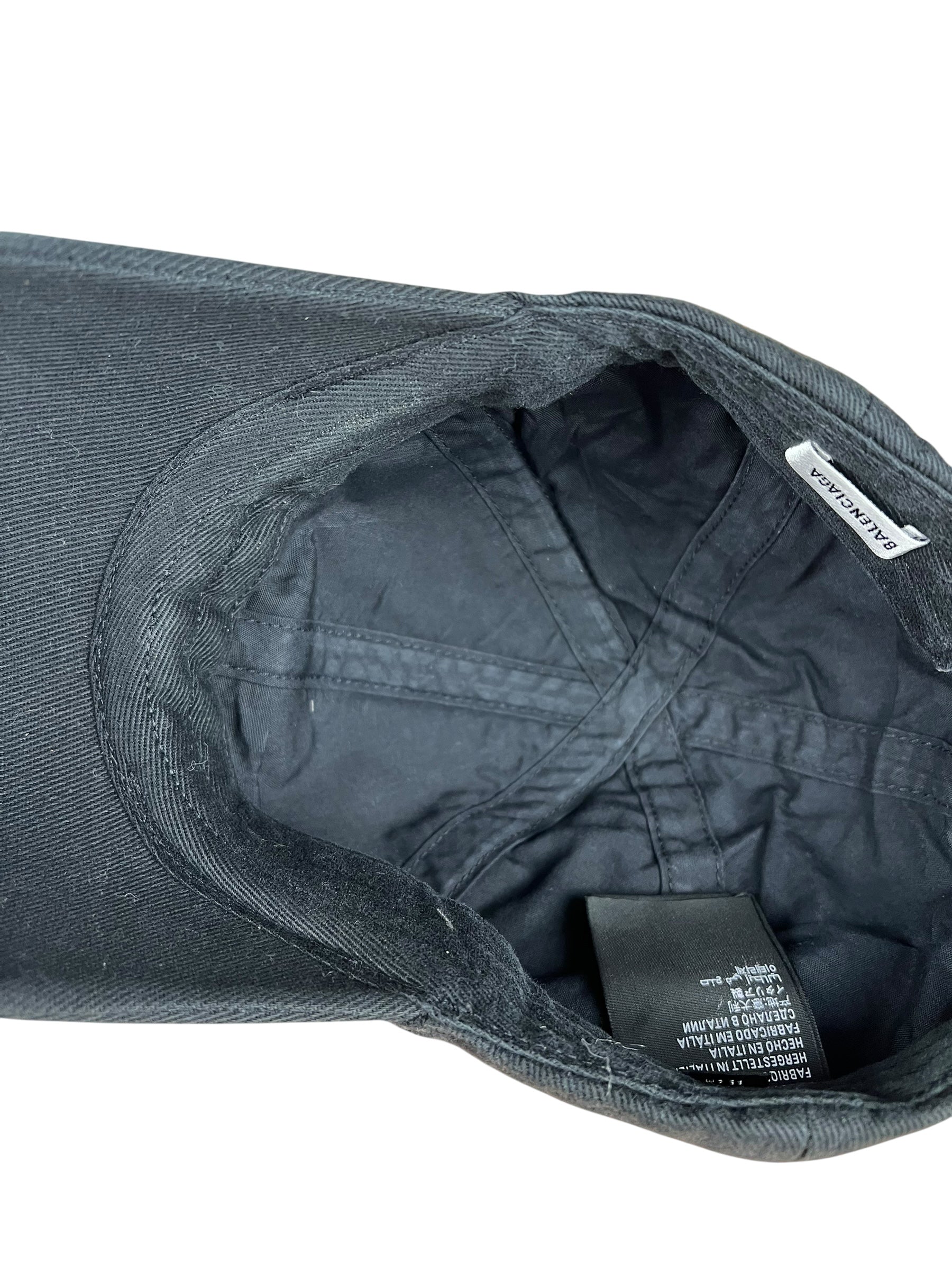 Balenciaga Diagonal Embroidered Logo Cap Black