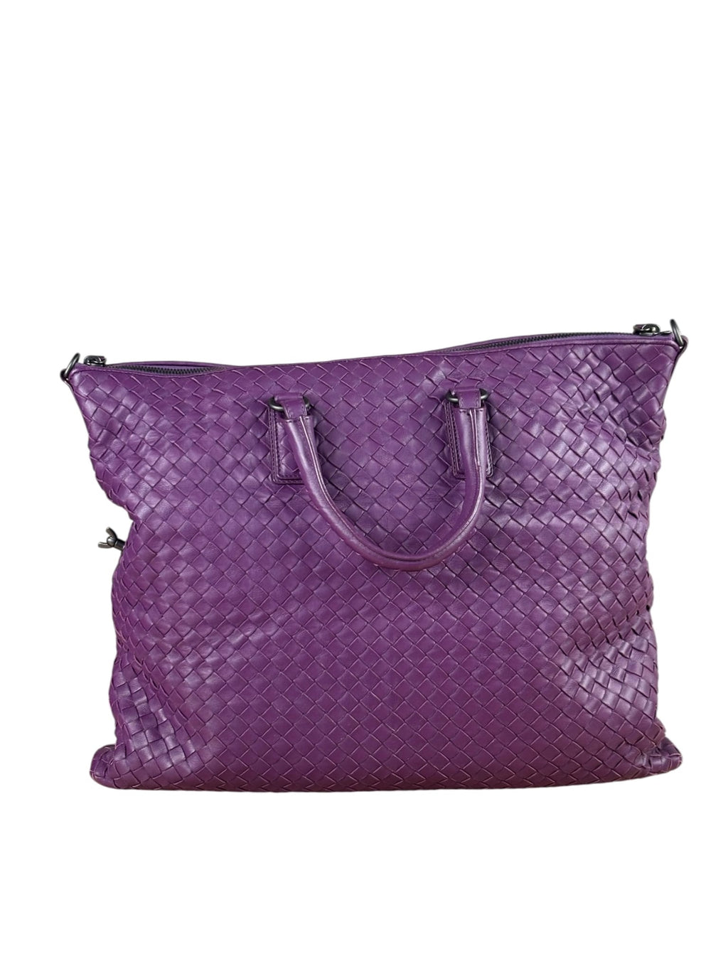 Bottega Veneta Purple Intrecciato Cabat Two-Way Tote