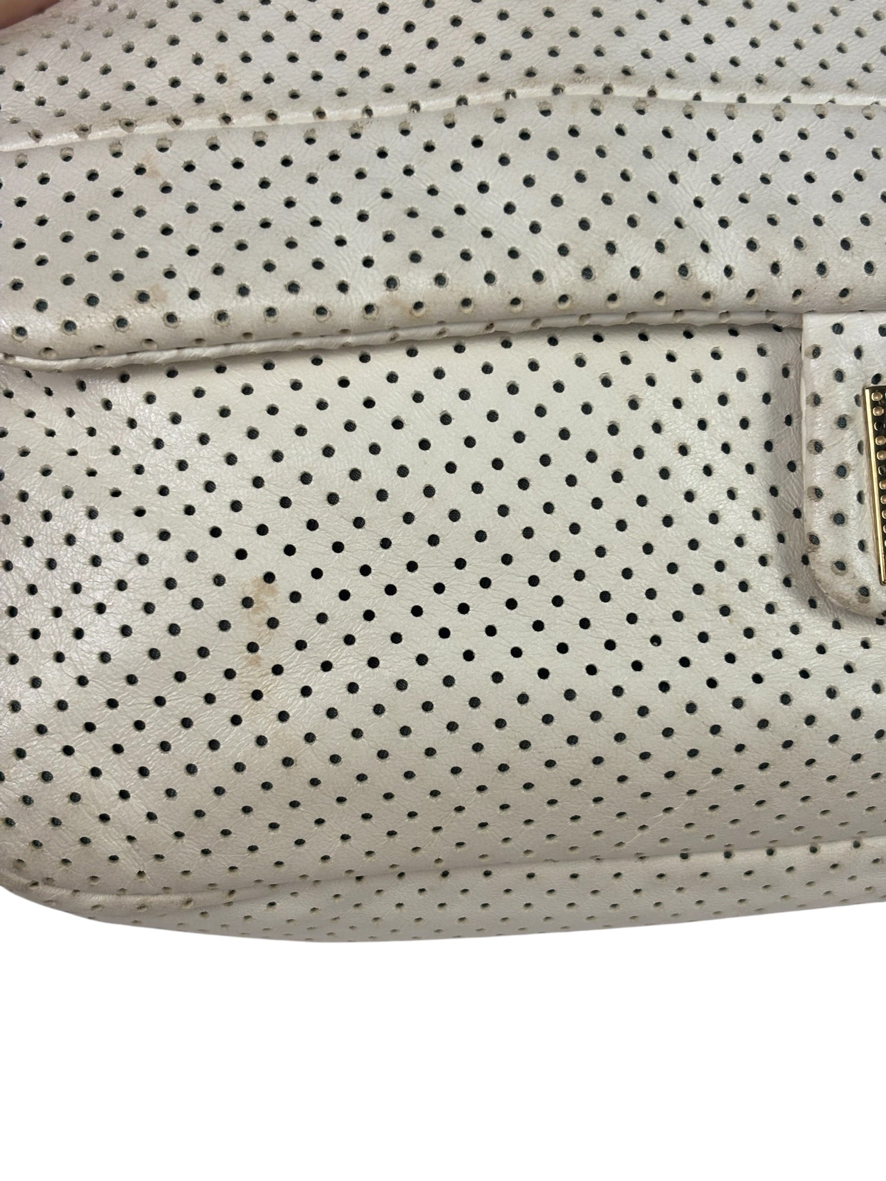 Chanel Ivory Perforated Drill Two-Tone Mademoiselle Flap Bag 2006