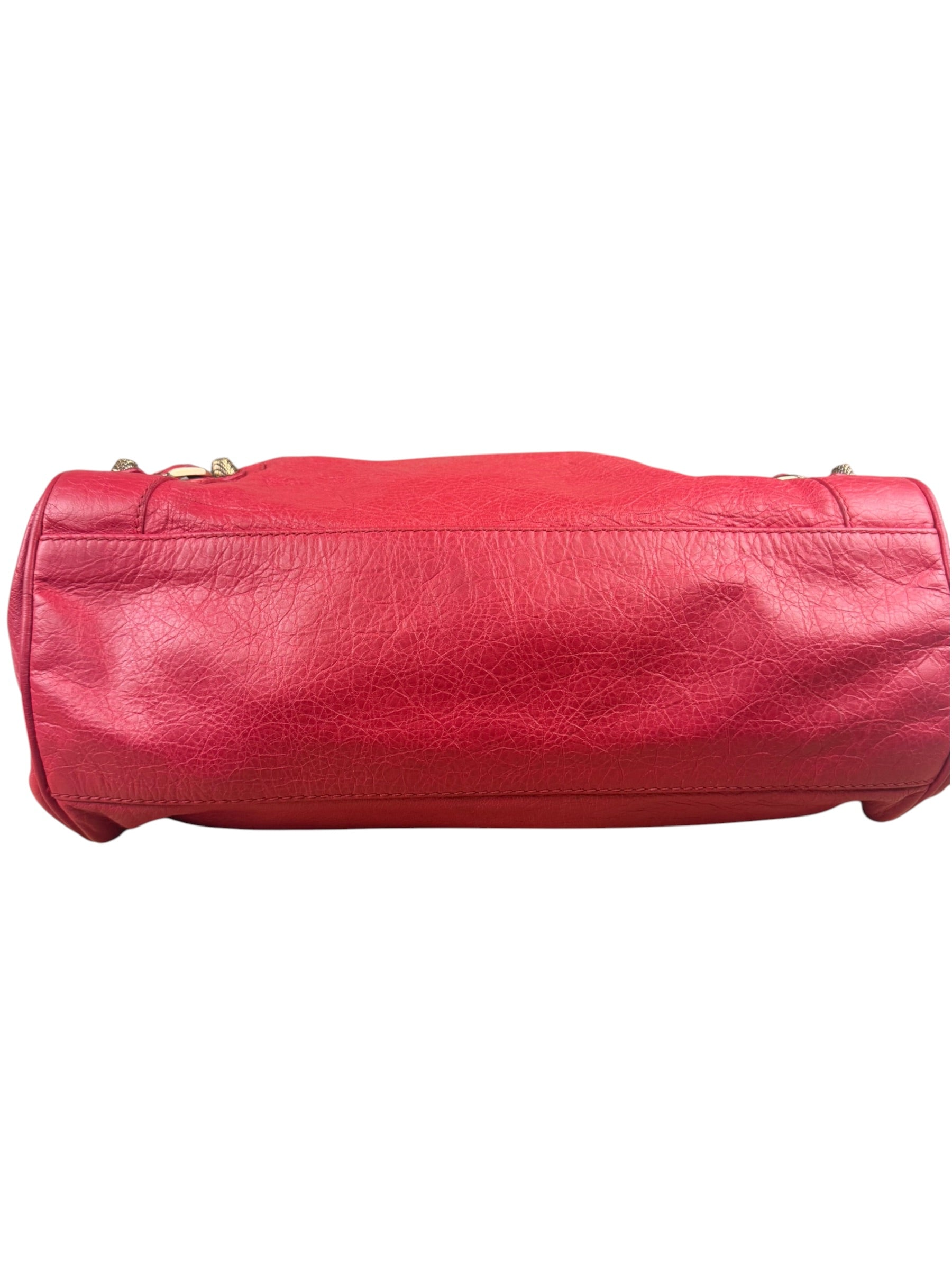 Balenciaga Red Calfskin Rouge Le City Bag
